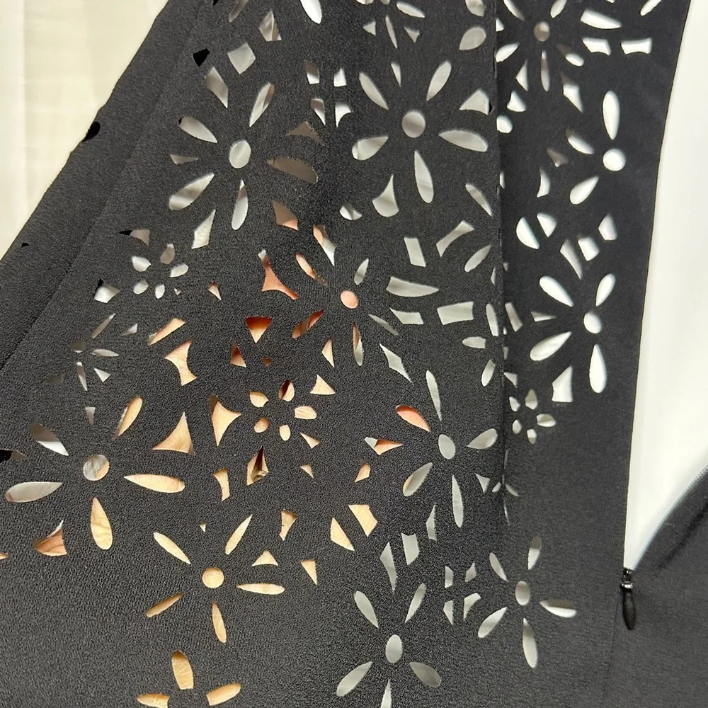 Calvin Klein Black Floral Cutout Mini Dress - Picture 9 of 11